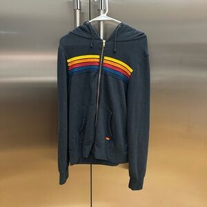 Aviator Nation Charcoal Hoodie with Yellow Accents